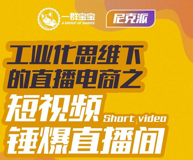 尼克派·工业化思维下的直播电商之短视频锤爆直播间，听话照做执行爆单网创吧-网创项目资源站-副业项目-创业项目-搞钱项目网创吧