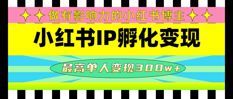 某收费培训-小红书IP孵化变现：做有影响力的小红书博主网创吧-网创项目资源站-副业项目-创业项目-搞钱项目网创吧