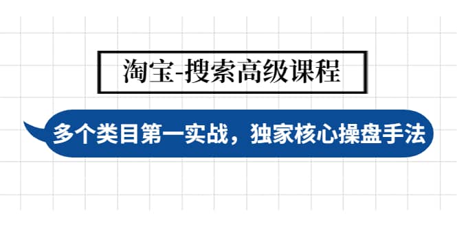 淘宝-搜索高级课程：多个类目第一实战，独家核心操盘手法网创吧-网创项目资源站-副业项目-创业项目-搞钱项目网创吧