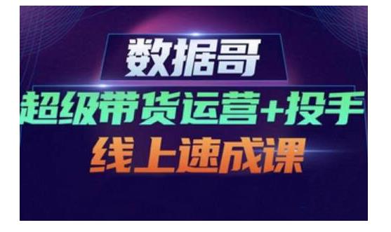 数据哥·超级带货运营+投手线上速成课，快速提升运营和熟悉学会投手技巧网创吧-网创项目资源站-副业项目-创业项目-搞钱项目网创吧