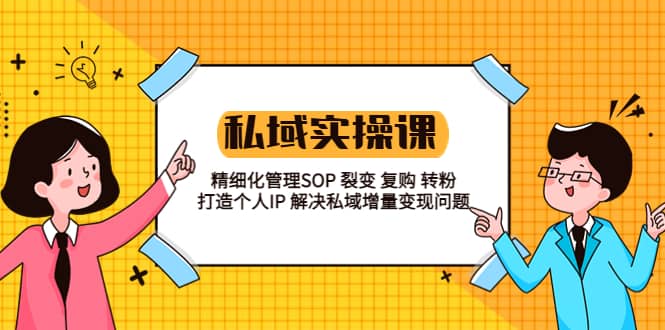 私域实战课程：精细化管理SOP 裂变 复购 转粉 打造个人IP 私域增量变现问题网创吧-网创项目资源站-副业项目-创业项目-搞钱项目网创吧