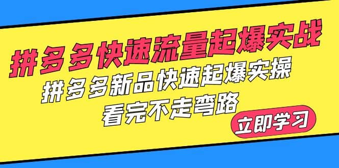 拼多多-快速流量起爆实战，拼多多新品快速起爆实操，看完不走弯路网创吧-网创项目资源站-副业项目-创业项目-搞钱项目网创吧