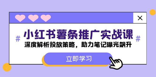 小红书-薯 条 推 广 实战课：深度解析投放策略，助力笔记曝光飙升网创吧-网创项目资源站-副业项目-创业项目-搞钱项目网创吧