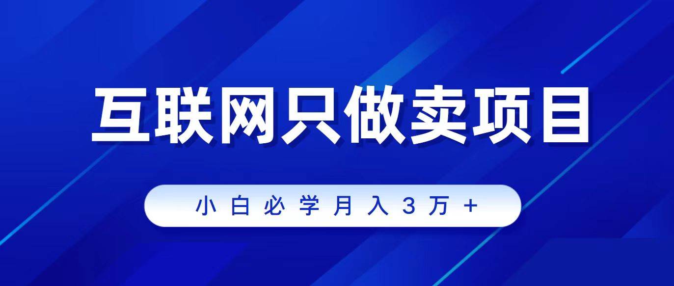 互联网的尽头就是卖项目，被割过韭菜的兄弟们必看！轻松月入三万以上！网创吧-网创项目资源站-副业项目-创业项目-搞钱项目网创吧