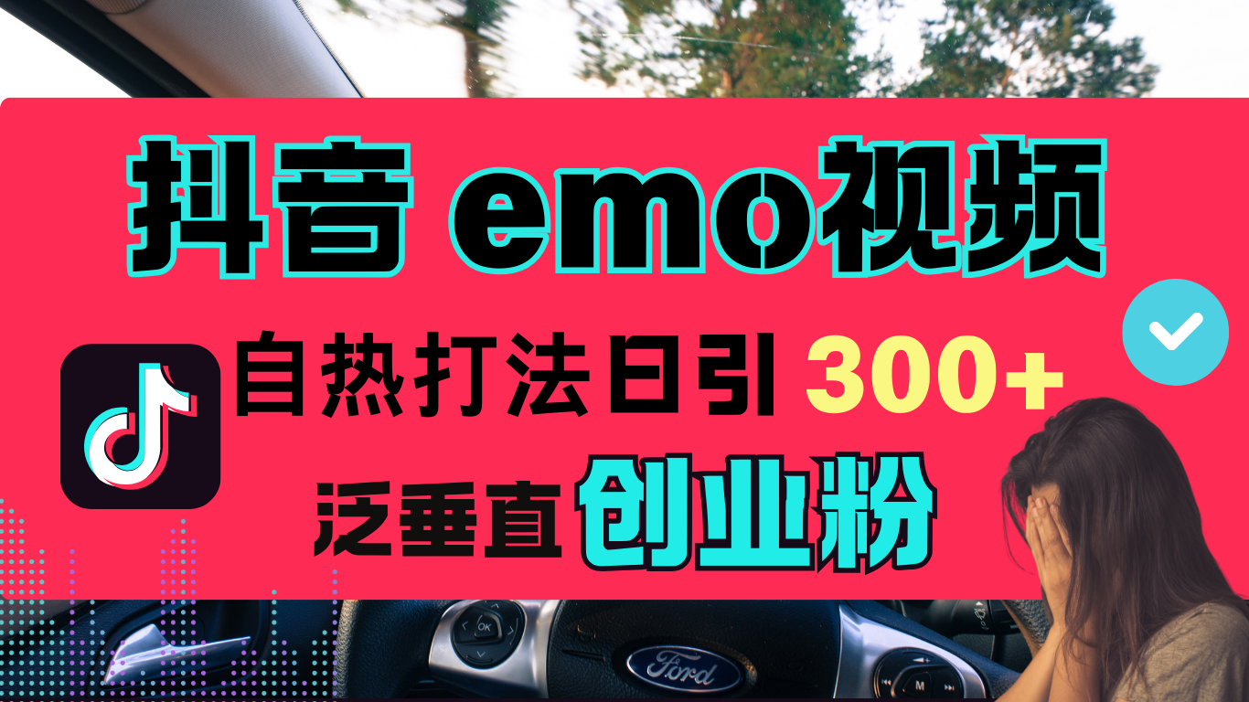 抖音“EMO视频”自热流打法，日引300+泛垂直创业粉网创吧-网创项目资源站-副业项目-创业项目-搞钱项目网创吧